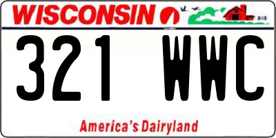 WI license plate 321WWC