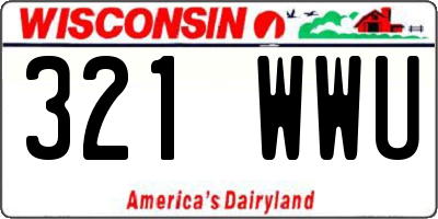 WI license plate 321WWU