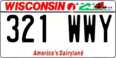 WI license plate 321WWY