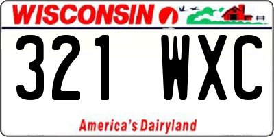 WI license plate 321WXC