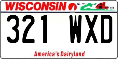 WI license plate 321WXD