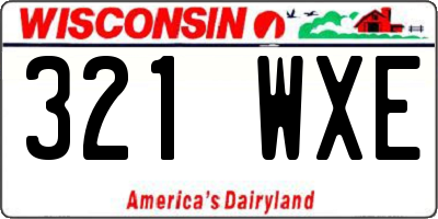 WI license plate 321WXE