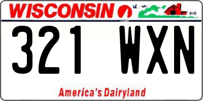 WI license plate 321WXN