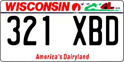 WI license plate 321XBD