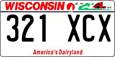 WI license plate 321XCX