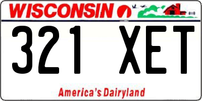 WI license plate 321XET