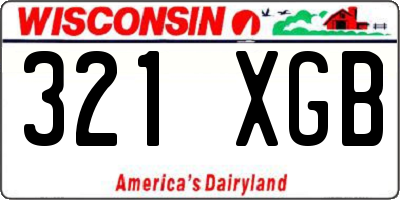 WI license plate 321XGB