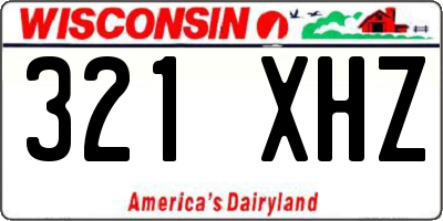 WI license plate 321XHZ