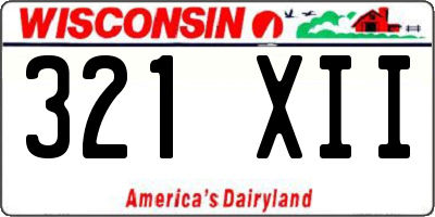 WI license plate 321XII