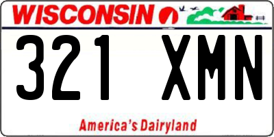 WI license plate 321XMN