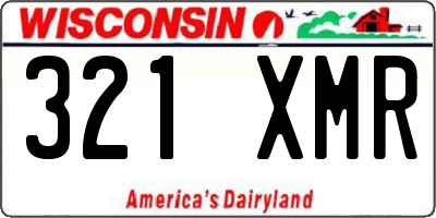 WI license plate 321XMR