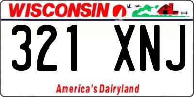 WI license plate 321XNJ