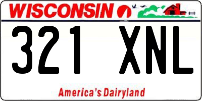WI license plate 321XNL
