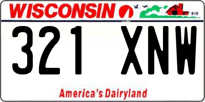 WI license plate 321XNW