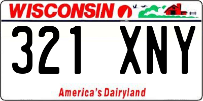 WI license plate 321XNY