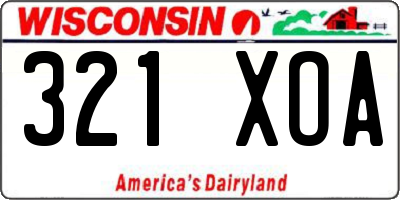 WI license plate 321XOA
