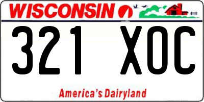 WI license plate 321XOC