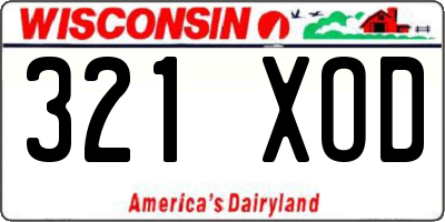 WI license plate 321XOD