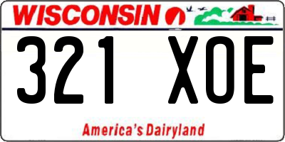 WI license plate 321XOE