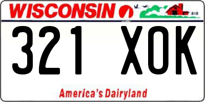 WI license plate 321XOK
