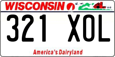WI license plate 321XOL