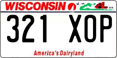 WI license plate 321XOP