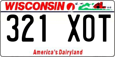 WI license plate 321XOT
