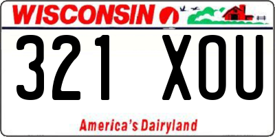 WI license plate 321XOU