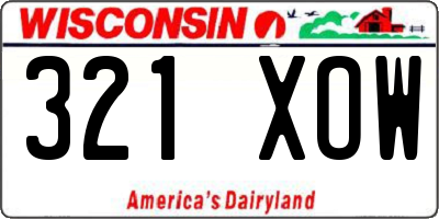 WI license plate 321XOW