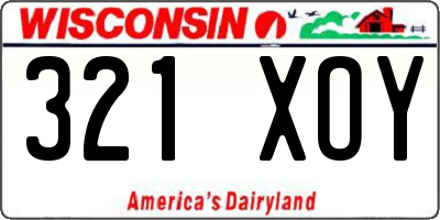 WI license plate 321XOY