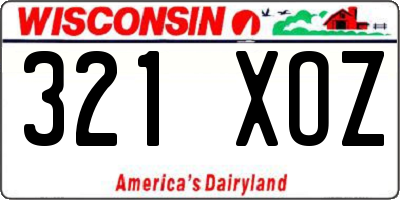 WI license plate 321XOZ