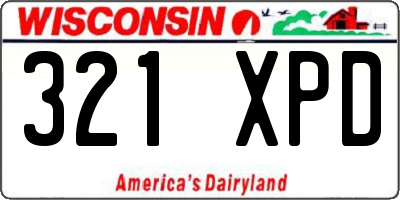 WI license plate 321XPD