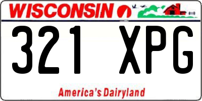 WI license plate 321XPG