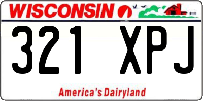 WI license plate 321XPJ