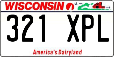 WI license plate 321XPL