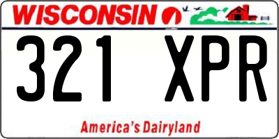 WI license plate 321XPR