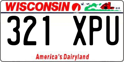 WI license plate 321XPU