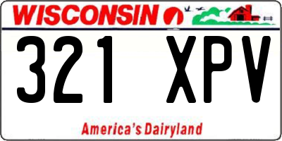 WI license plate 321XPV