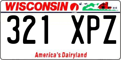 WI license plate 321XPZ