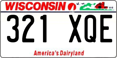 WI license plate 321XQE