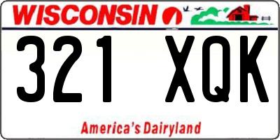 WI license plate 321XQK