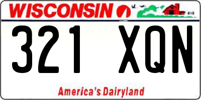 WI license plate 321XQN