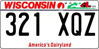 WI license plate 321XQZ