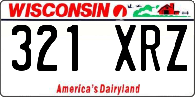 WI license plate 321XRZ