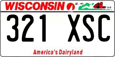 WI license plate 321XSC