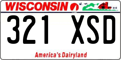 WI license plate 321XSD