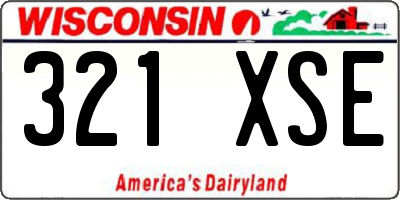 WI license plate 321XSE