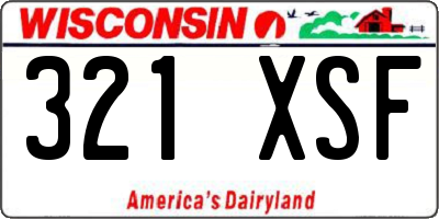 WI license plate 321XSF