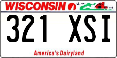 WI license plate 321XSI