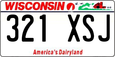 WI license plate 321XSJ